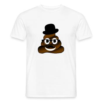 poop hut Brille Bart Nerd geek humor joke fun shit - Männer T-Shirt - Weiß - Vorne - AI Model Male 178 dark (178cm)