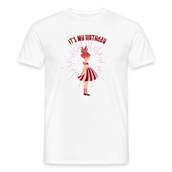 puppe birthday geburtstag niedlich girl mädchen - Männer T-Shirt - Weiß - Vorne - AI Model Male 178 dark (178cm)