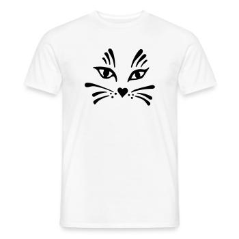 Katze Blume - Männer T-Shirt - Weiß - Vorne - AI Model Male 178 dark (178cm)