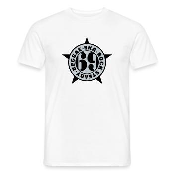 Ska, Rock Steady, Reggae 69 - T-shirt homme - blanc - Devant - AI Model Male 178 dark (178cm)