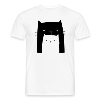 Katzen Katze Familie Geschenk Mama Kind - Männer T-Shirt - Weiß - Vorne - AI Model Male 178 dark (178cm)