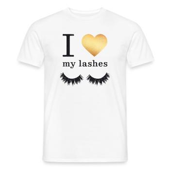 I Love my Lashes - T-shirt homme - blanc - Devant - AI Model Male 178 dark (178cm)