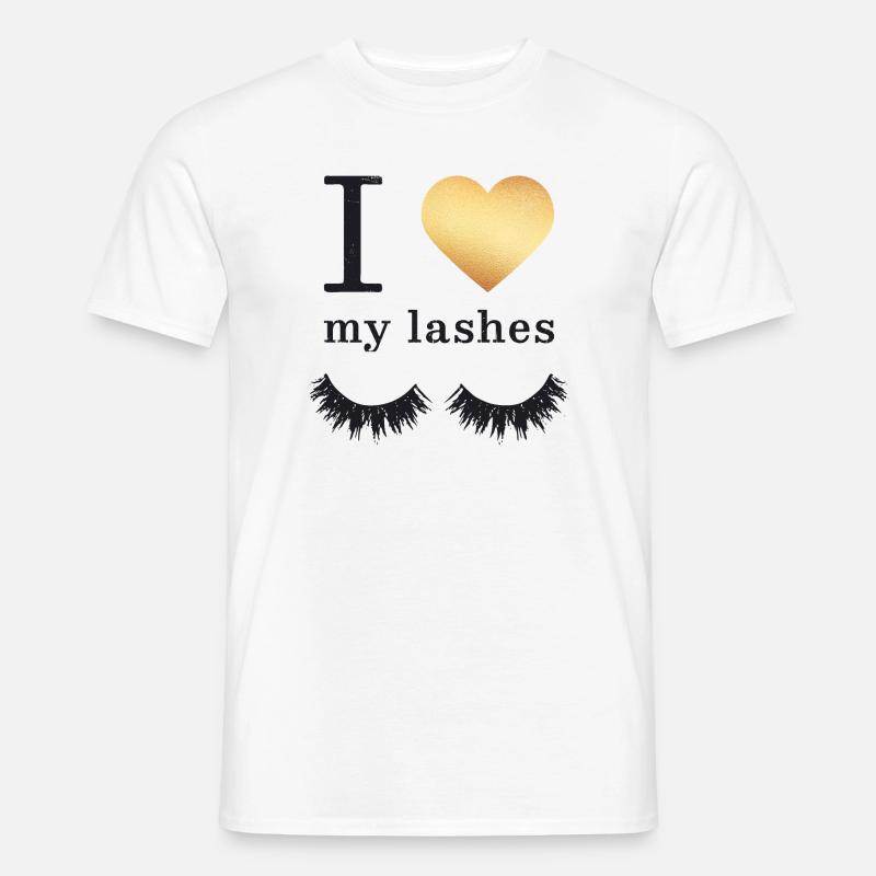 Lange Wimpern Mascara - Männer T-Shirt - Weiß