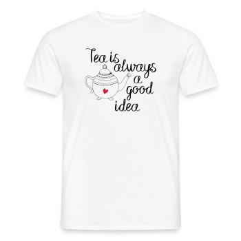 Tee ist immer eine gute Idee 2c - Männer T-Shirt - Weiß - Vorne - AI Model Male 178 dark (178cm)