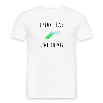 J'peux Pas J'ai Chimie Éprouvette - T-shirt homme - blanc - Devant - AI Model Male 178 dark (178cm)