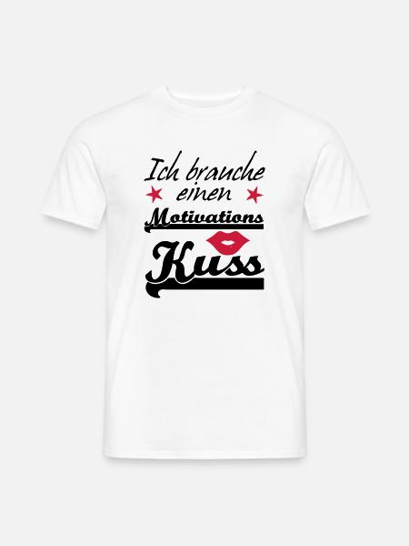 Motivationskuss Liebe, Spruch, Geschenk, Fun - Männer T-Shirt - Weiß