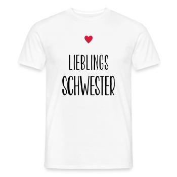 Schwester Lieblingsschwester Herz Geschenk - Männer T-Shirt - Weiß - Vorne - AI Model Male 178 dark (178cm)