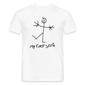 my first selfie - T-shirt homme - blanc - Devant - AI Model Male 178 dark (178cm)