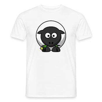 Moonlit Night Sheep Cartoon - Men's T-Shirt - white - Front - AI Model Male 178 dark (178cm)