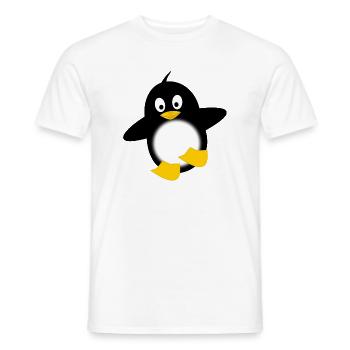 Pinguin Leuchtbauch Cartoon - Männer T-Shirt - Weiß - Vorne - AI Model Male 178 dark (178cm)