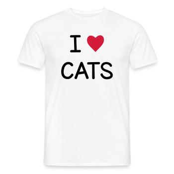 I love Cats Geschenk für Katzenfreunde - Männer T-Shirt - Weiß - Vorne - AI Model Male 178 dark (178cm)