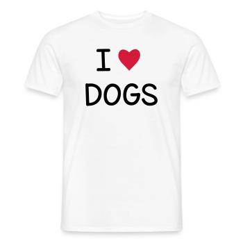 J'adore les chiens I Idée cadeau - T-shirt homme - blanc - Devant - AI Model Male 178 dark (178cm)