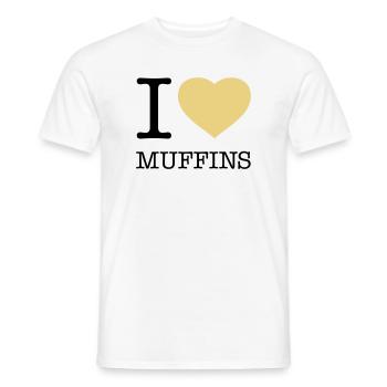 I LOVE MUFFINS - Männer T-Shirt - Weiß - Vorne - AI Model Male 178 dark (178cm)