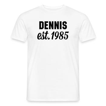 Dennis est 1985 - Männer T-Shirt - Weiß - Vorne - AI Model Male 178 dark (178cm)