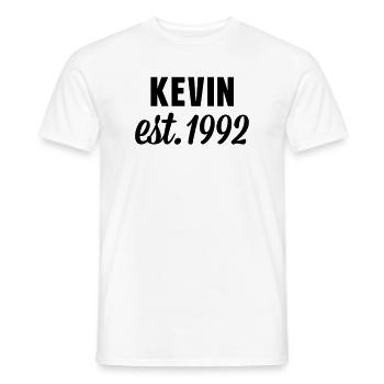 Kevin est 1992 - Männer T-Shirt - Weiß - Vorne - AI Model Male 178 dark (178cm)
