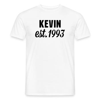 Kevin est 1993 - Männer T-Shirt - Weiß - Vorne - AI Model Male 178 dark (178cm)