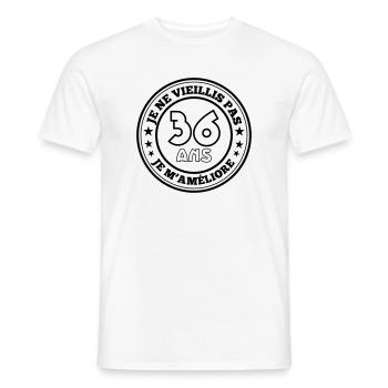 36 ans je ne vieillis pas je m'améliore - T-shirt homme - blanc - Devant - AI Model Male 178 dark (178cm)