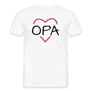 Grandpa heart gift birthday christmas - Men's T-Shirt - white - Front - AI Model Male 178 dark (178cm)