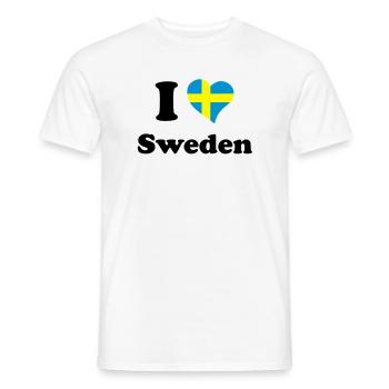 I love Sweden - Men's T-Shirt - white - Front - AI Model Male 178 dark (178cm)