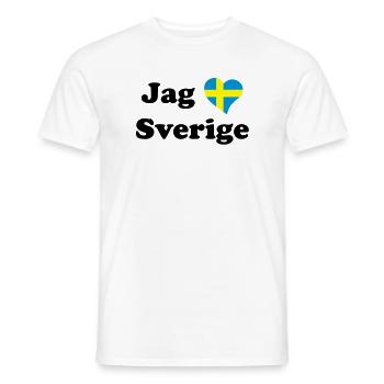Jag älskar Sverige - Ich liebe Schweden - Männer T-Shirt - Weiß - Vorne - AI Model Male 178 dark (178cm)