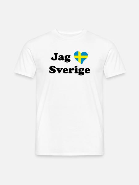 Jag älskar Sverige - J'aime la Suède - T-shirt homme - blanc