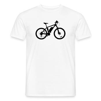 E bike - Men's T-Shirt - white - Front - AI Model Male 178 dark (178cm)