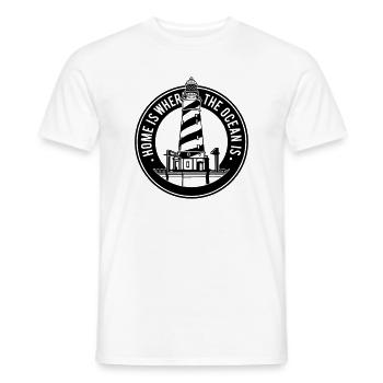 Leuchtturm - Home is where the ocean is - Männer T-Shirt - Weiß - Vorne - AI Model Male 178 dark (178cm)