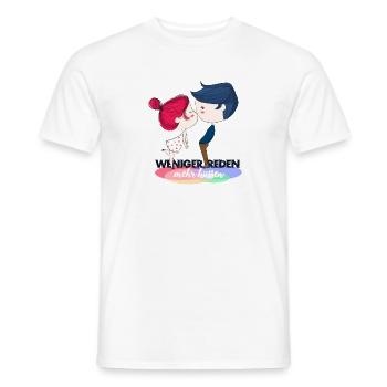 weniger reden - mehr küssen - Männer T-Shirt - Weiß - Vorne - AI Model Male 178 dark (178cm)