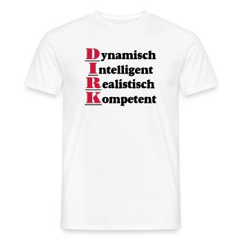 Dirk,Vorname,Namensschild,Name,Fun Shirt (25) - Männer T-Shirt - Weiß - Vorne - AI Model Male 178 dark (178cm)