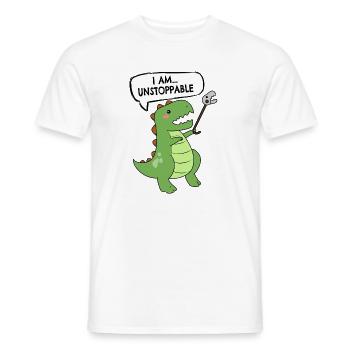 Tyrannosaure dinosaure T-Rex Dino imparable - T-shirt homme - blanc - Devant - AI Model Male 178 dark (178cm)