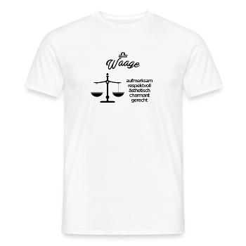 Sternzeichen Waage - Männer T-Shirt - Weiß - Vorne - AI Model Male 178 dark (178cm)