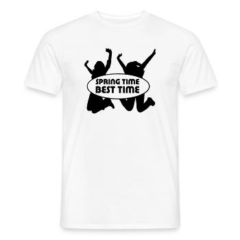 Spring Time Frühling Fun Freunde Sprüche - Men's T-Shirt - white - Front - AI Model Male 178 dark (178cm)