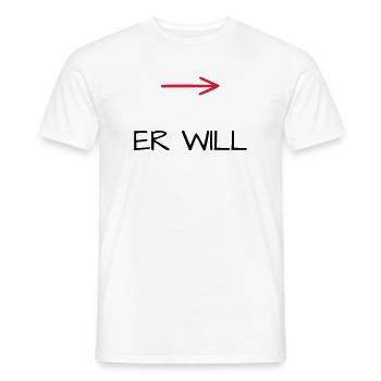 He wants bachelor party arrow - Men's T-Shirt - white - Front - AI Model Male 178 dark (178cm)