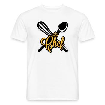 Chef | Chefkoch | Cook - Men's T-Shirt - white - Front - AI Model Male 178 dark (178cm)