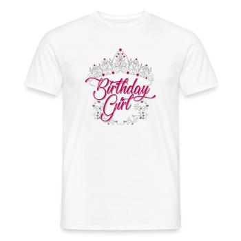 Birthday Girl Tiara Script - Men's T-Shirt - white - Front - AI Model Male 178 dark (178cm)
