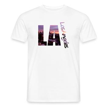 LA - Los Angeles Skyline - Männer T-Shirt - Weiß - Vorne - AI Model Male 178 dark (178cm)