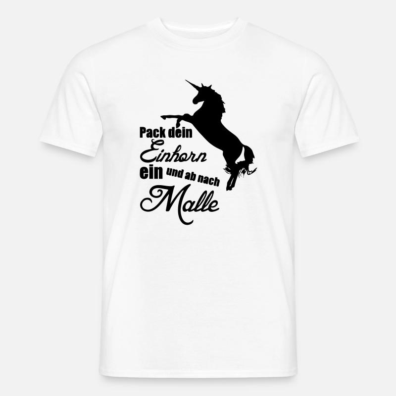Einhorn Urlaub Mallorca Geschenk - Männer T-Shirt - Weiß