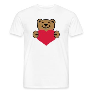Herz | Bärchen | Heart | Bear - T-shirt homme - blanc - Devant - AI Model Male 178 dark (178cm)