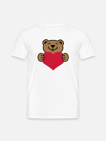 Herz | Bärchen | Heart | Bear - Men's T-Shirt - white
