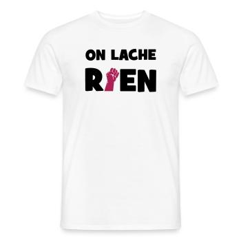 On lâche rien ! - T-shirt homme - blanc - Devant - AI Model Male 178 dark (178cm)
