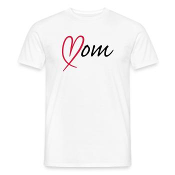 Mom Herz - Männer T-Shirt - Weiß - Vorne - AI Model Male 178 dark (178cm)