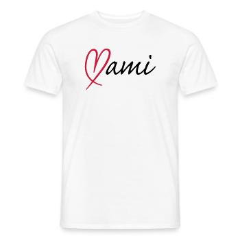 Mami Herz | Heart - T-shirt homme - blanc - Devant - AI Model Male 178 dark (178cm)