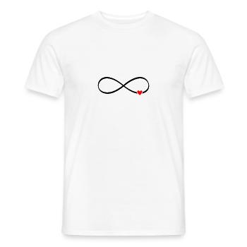 unendliche Liebe - Unendlichkeitszeichen Herz - Männer T-Shirt - Weiß - Vorne - AI Model Male 178 dark (178cm)