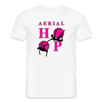 Aerial Hoop Neon Pink Black - Men's T-Shirt - white - Front - AI Model Male 178 dark (178cm)