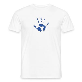 Empreinte de main - T-shirt homme - blanc - Devant - AI Model Male 178 dark (178cm)