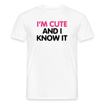 I'm cute and i know it - T-shirt homme - blanc - Devant - AI Model Male 178 dark (178cm)