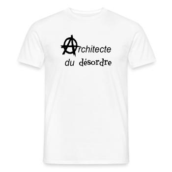 t-shirt anarchy architect of the mess tote bag - Men's T-Shirt - white - Front - AI Model Male 178 dark (178cm)