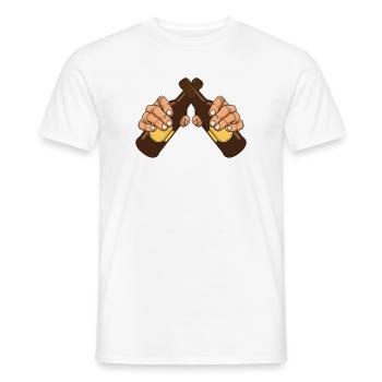 two beers! For the beer lover! - Men's T-Shirt - white - Front - AI Model Male 178 dark (178cm)
