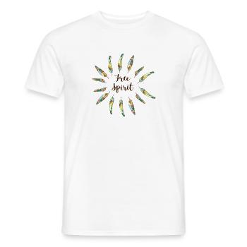 Free Spirit - Men's T-Shirt - white - Front - AI Model Male 178 dark (178cm)