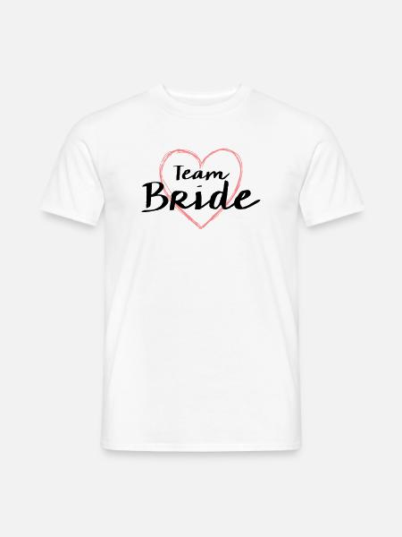 Team Bride Herz Junggesellenabschied - Männer T-Shirt - Weiß